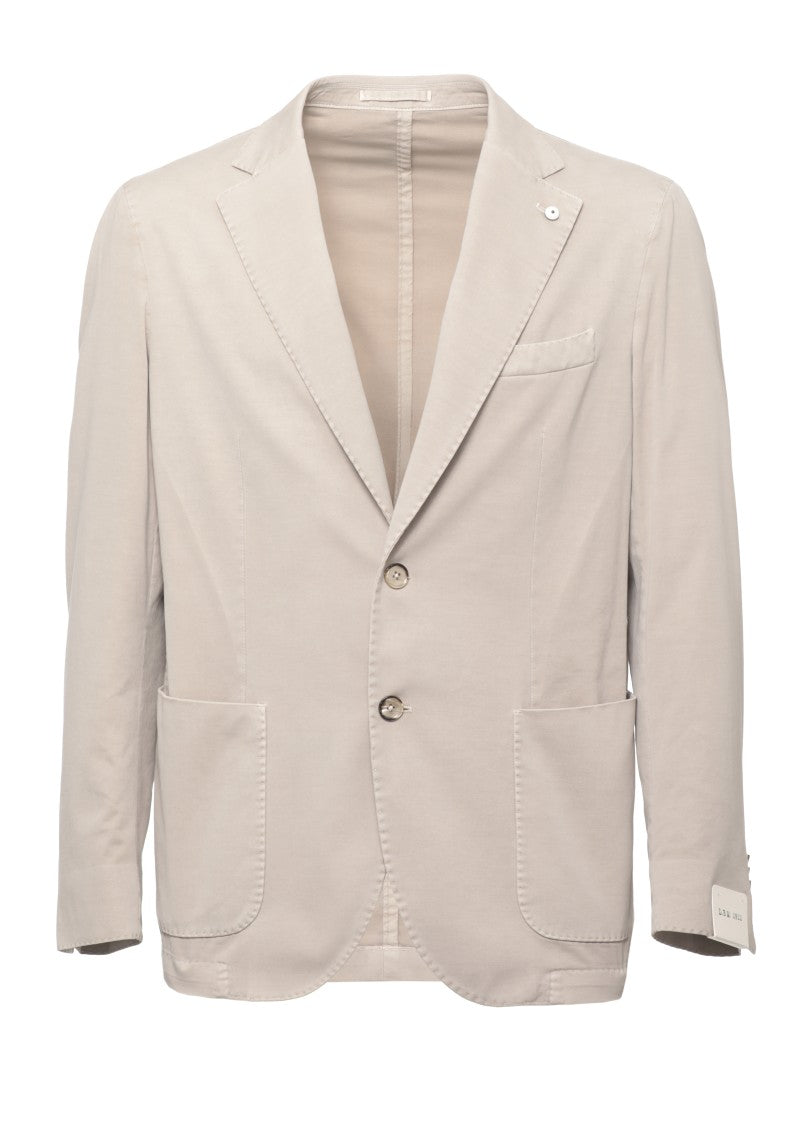 Lubiam Beige Cotton-Silk Classic Lapel Blazer