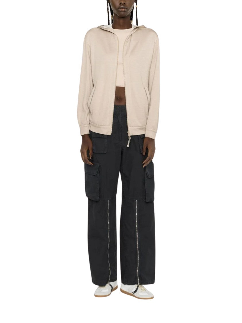 Brunello Cucinelli Beige Fixed Hood Cotton Sweatshirt