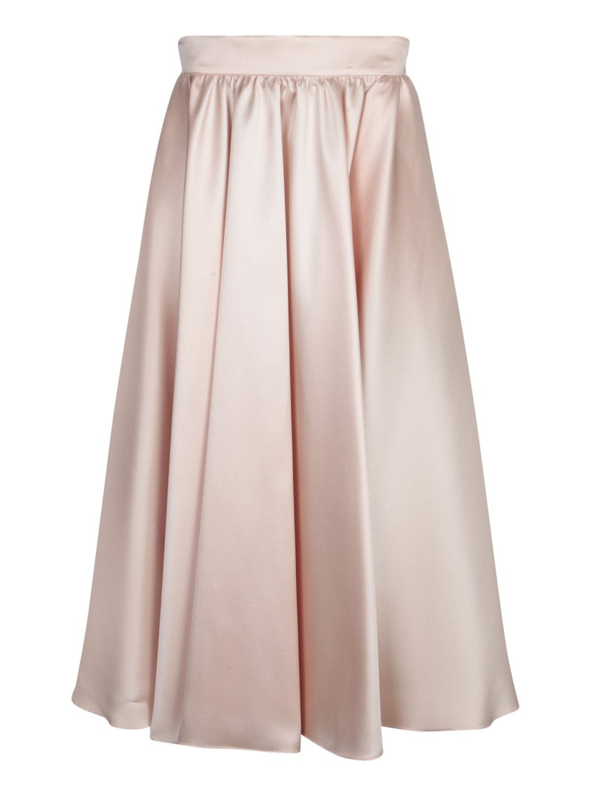 Blanca Vita Fluid Satin Midi Skirt
