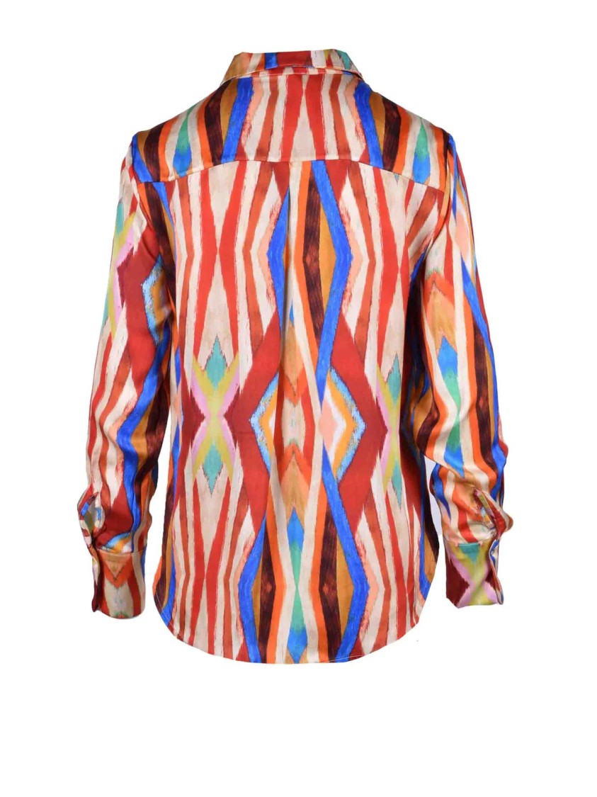 Motel Multicolor Geometric Pattern Viscose Fluid Shirt