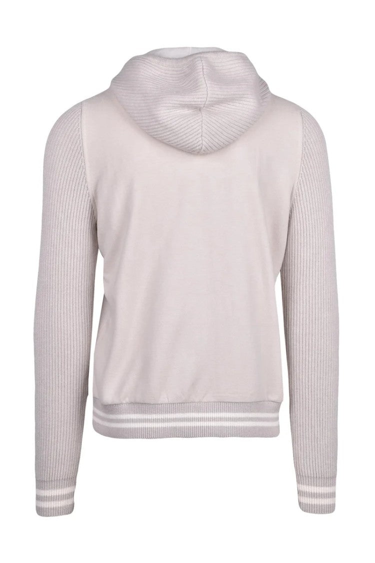 Eleventy Zip Sweatshirt Cashmere Sleeves - Beige