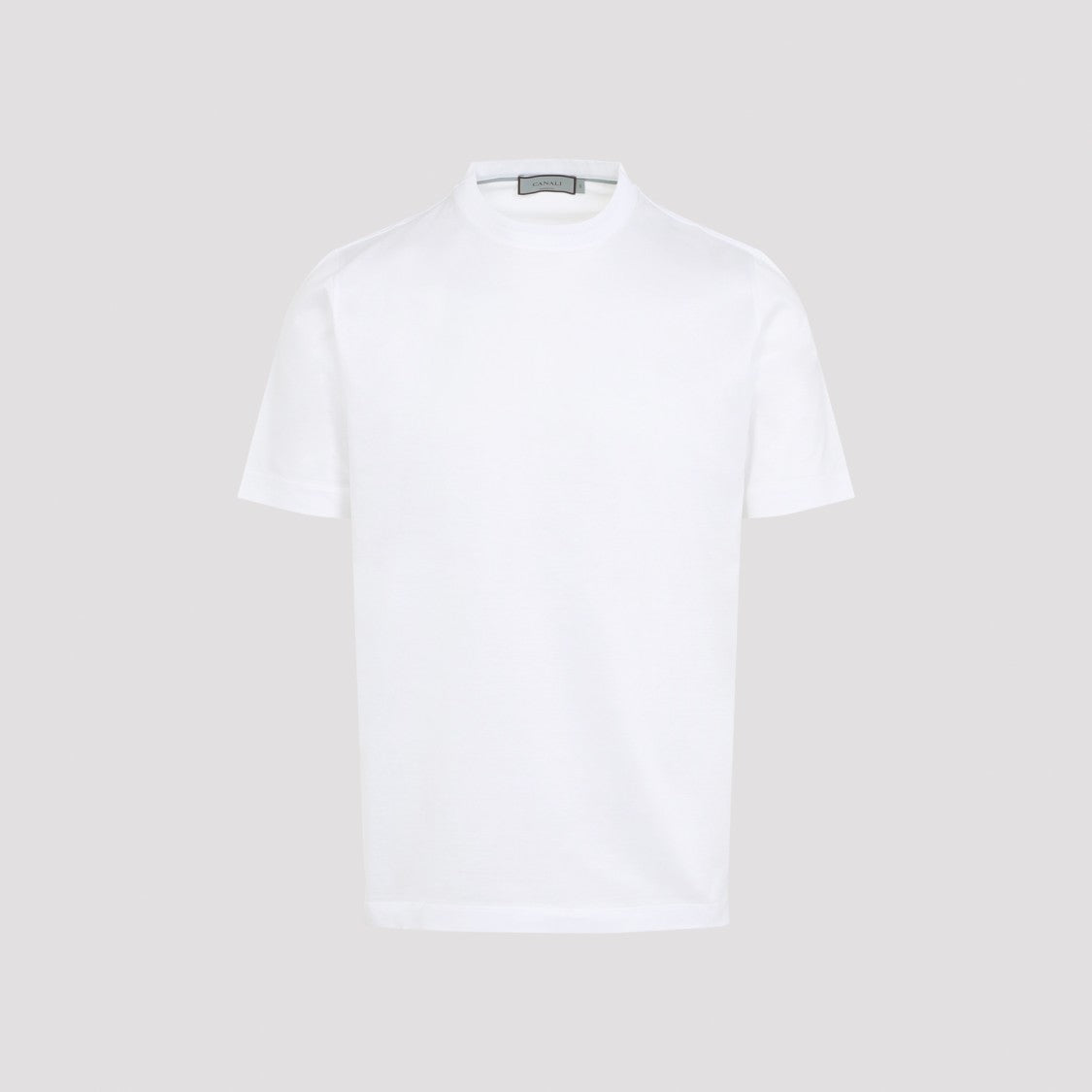 Canali White Cotton Crew Neck T-Shirt