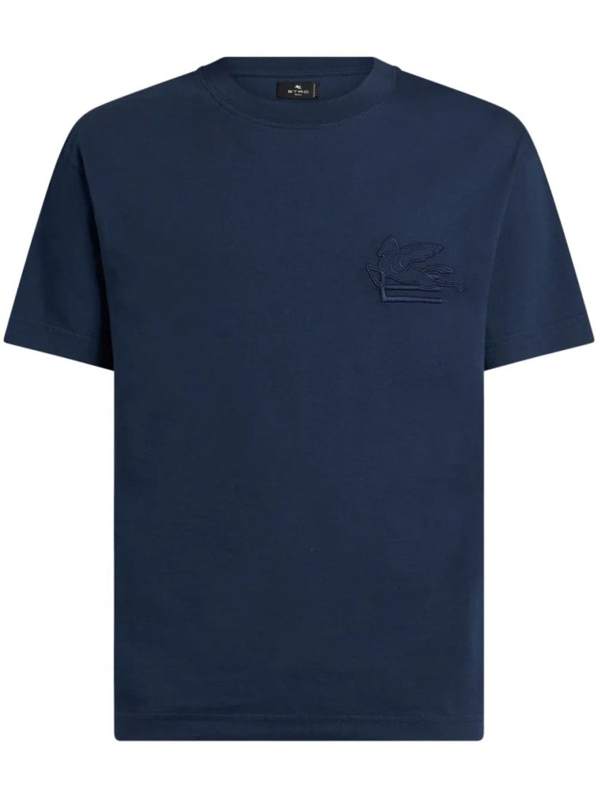 Etro Pegaso-Motif Short Sleeve T-Shirt In Breathable Cotton