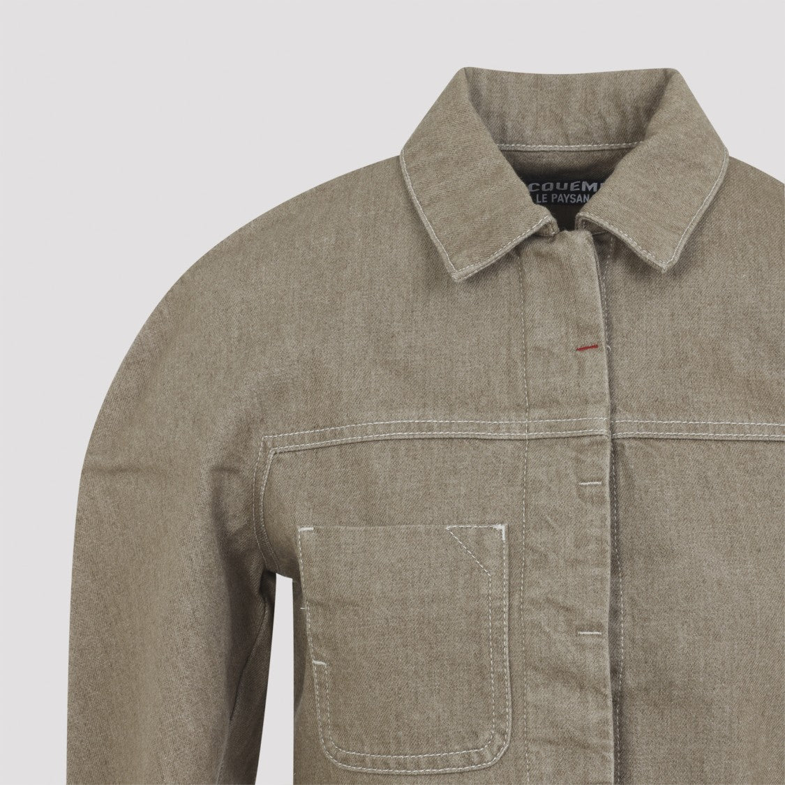 Jacquemus Cropped Brown Jacket With Classic Collar