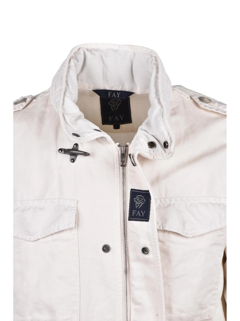 Fay Cream Cotton Linen Saharan Jacket