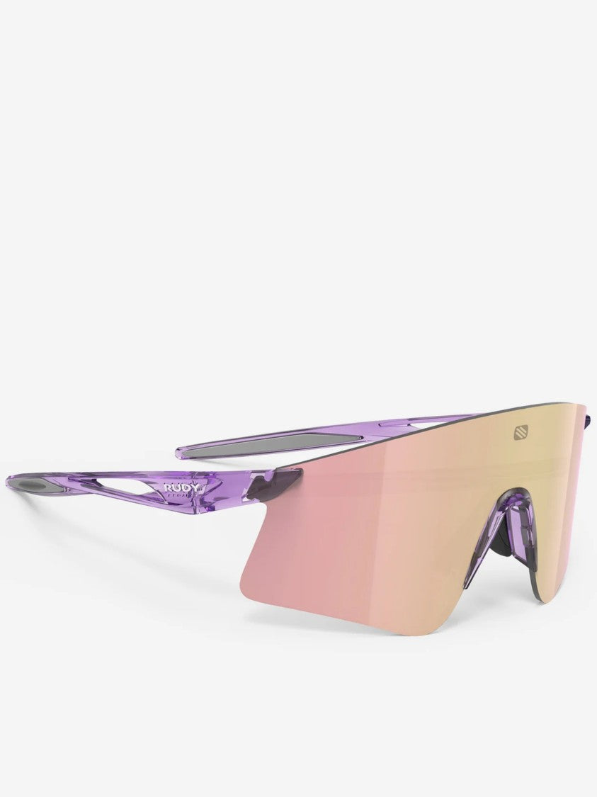 Rudy Project Translucent Purple Wraparound Sunglasses With Pink Reflective Tint