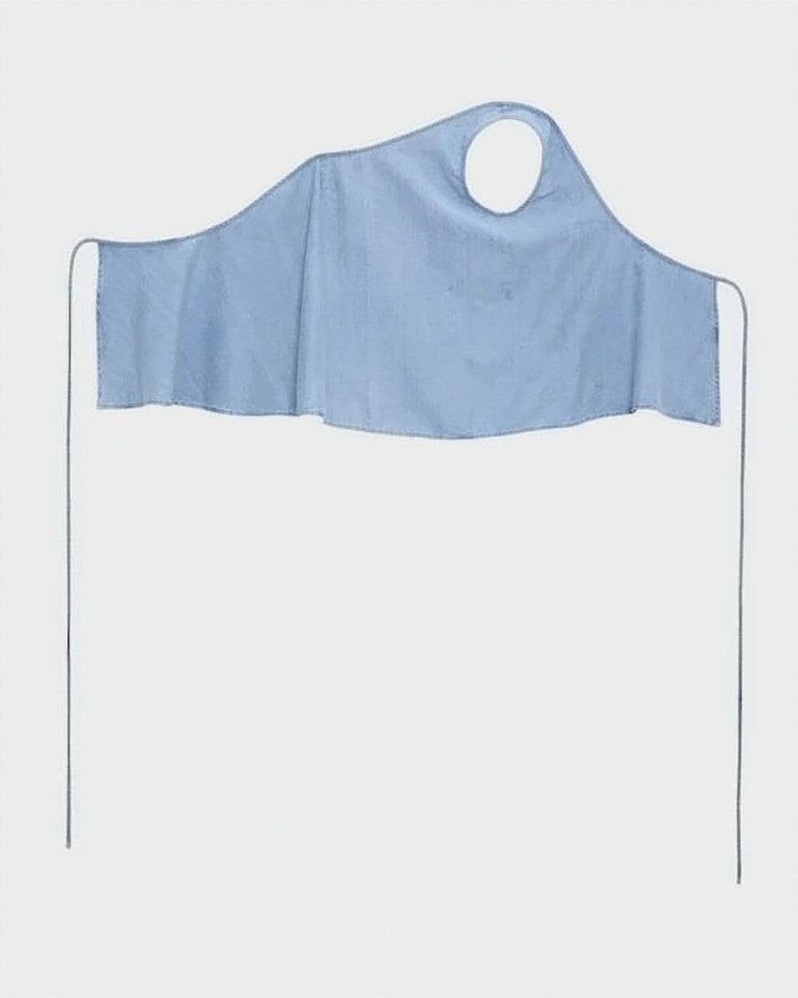 Baserange Blue Asymmetrical Sleeveless Cotton Silk Top