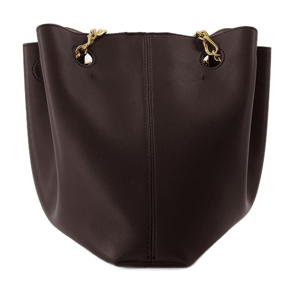 Nanushka The Gather Bucket Bag In Brown Vegan Leather