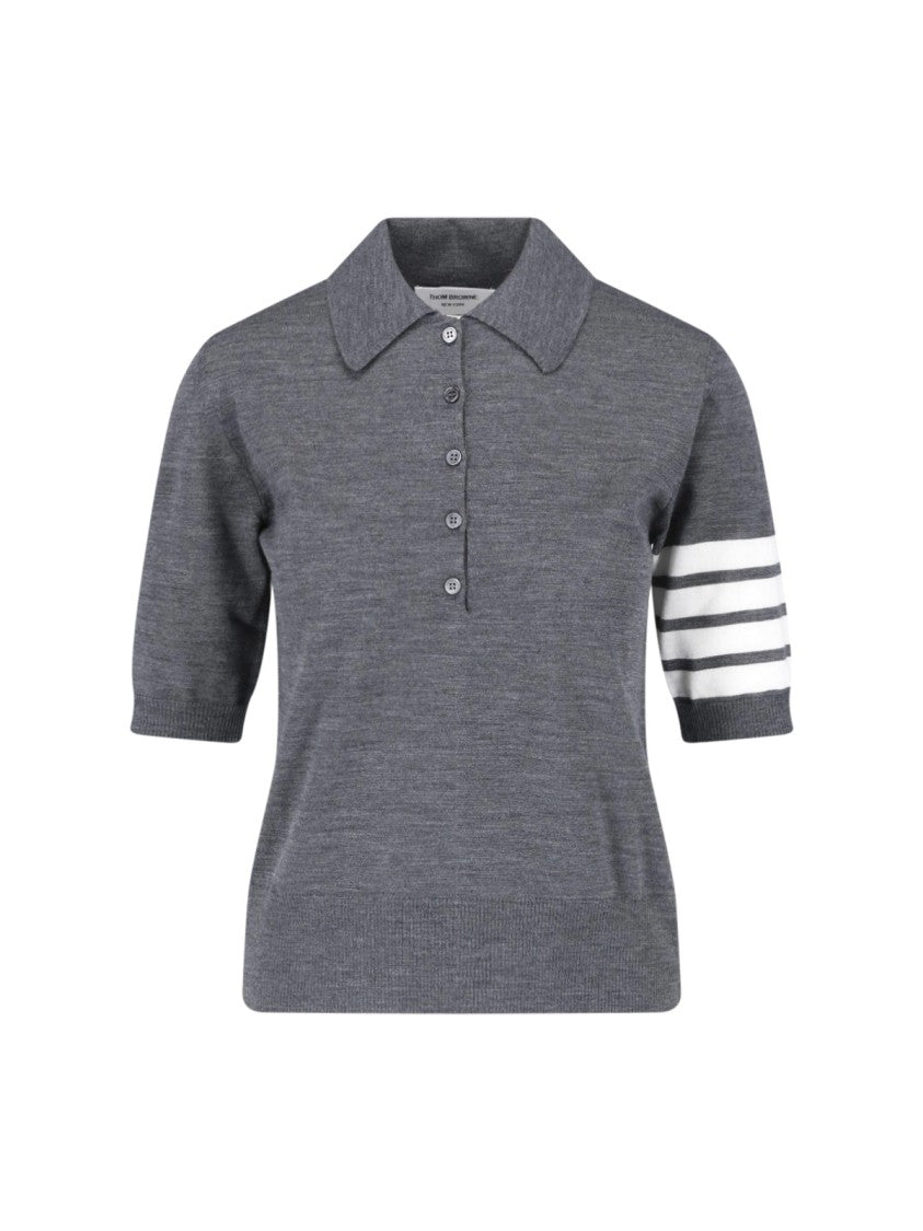 Thom Browne Short-Sleeved Polo Shirt With Classic Collar