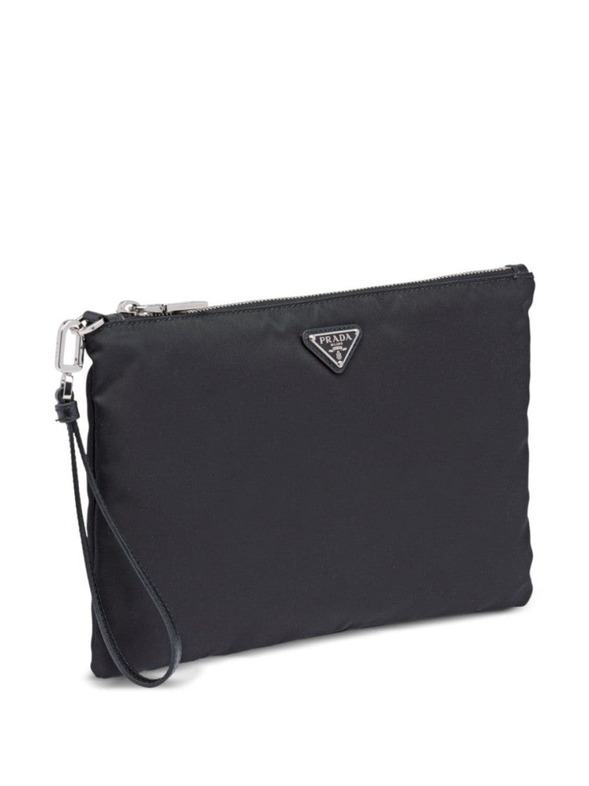 Prada Re-Nylon Triangle-Logo Clutch Bag