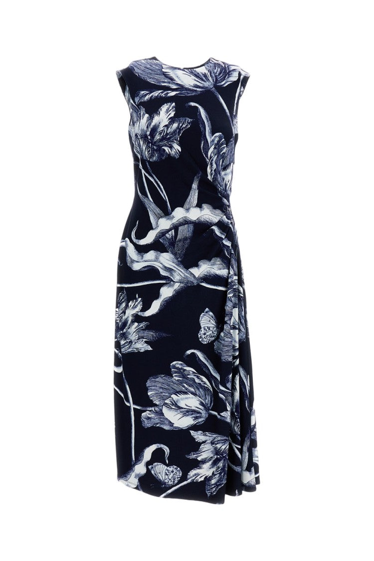Erdem Sleeveless Draped Midi Dress