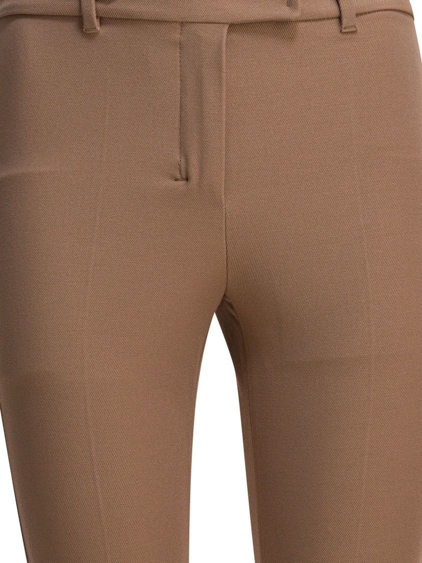Max Mara Cropped Brown Trousers With Tailored Fit