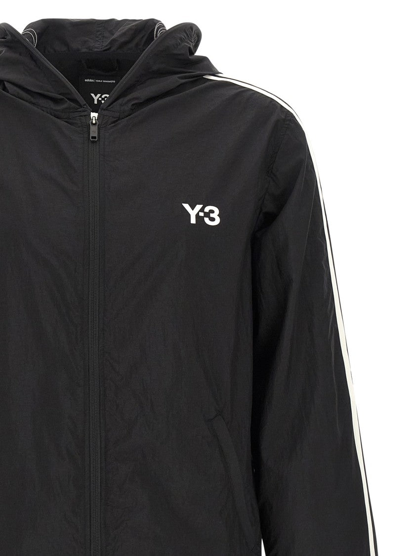 Y-3 Tech Fabric Hoodie With Iconic 3-Stripes