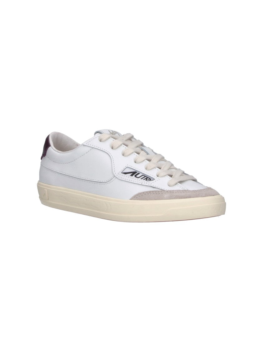 Autry White Windscape Low Leather Suede Accent Sneakers