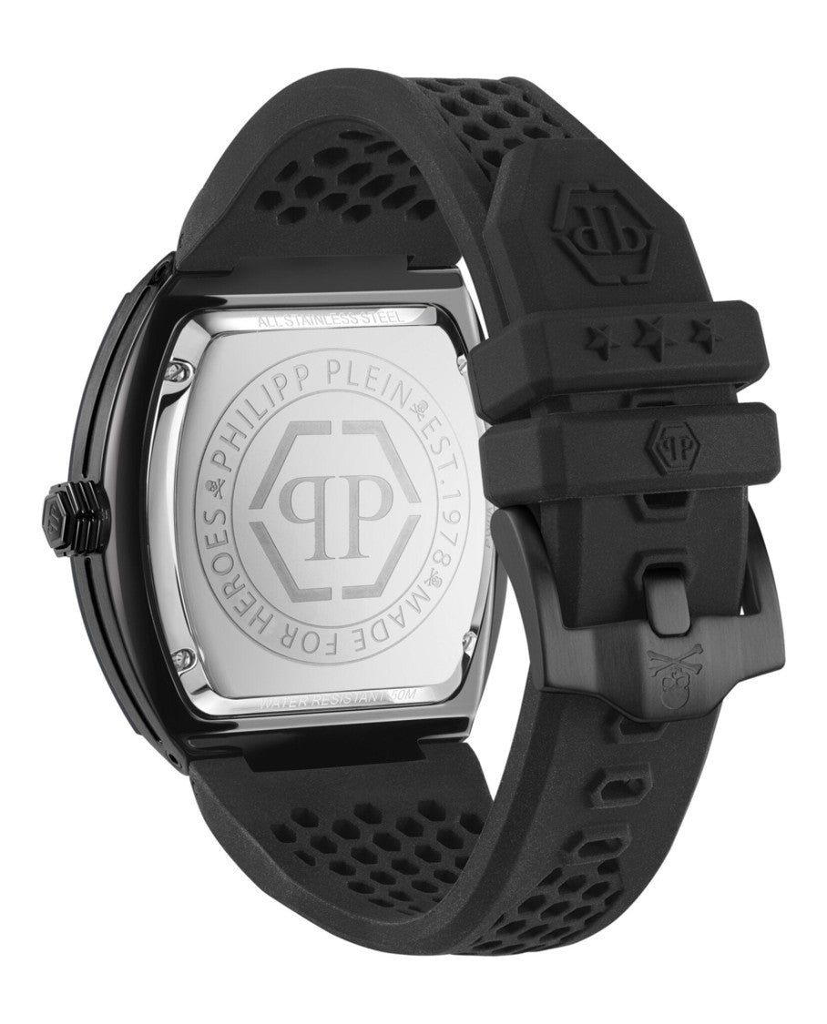 Philipp Plein Hexagon Phantom Silicone Watch With Colorful Cubic Zirconia Details