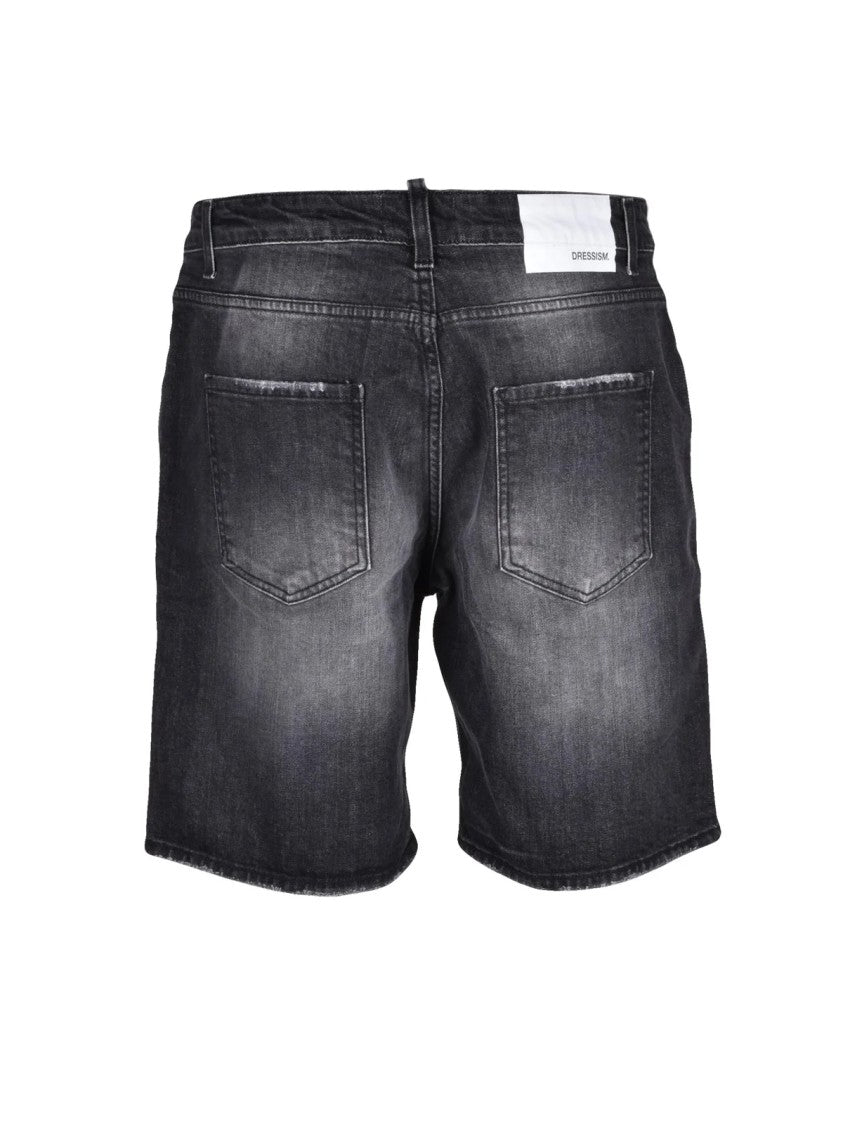 Dressism. Black Cotton Bermuda Shorts