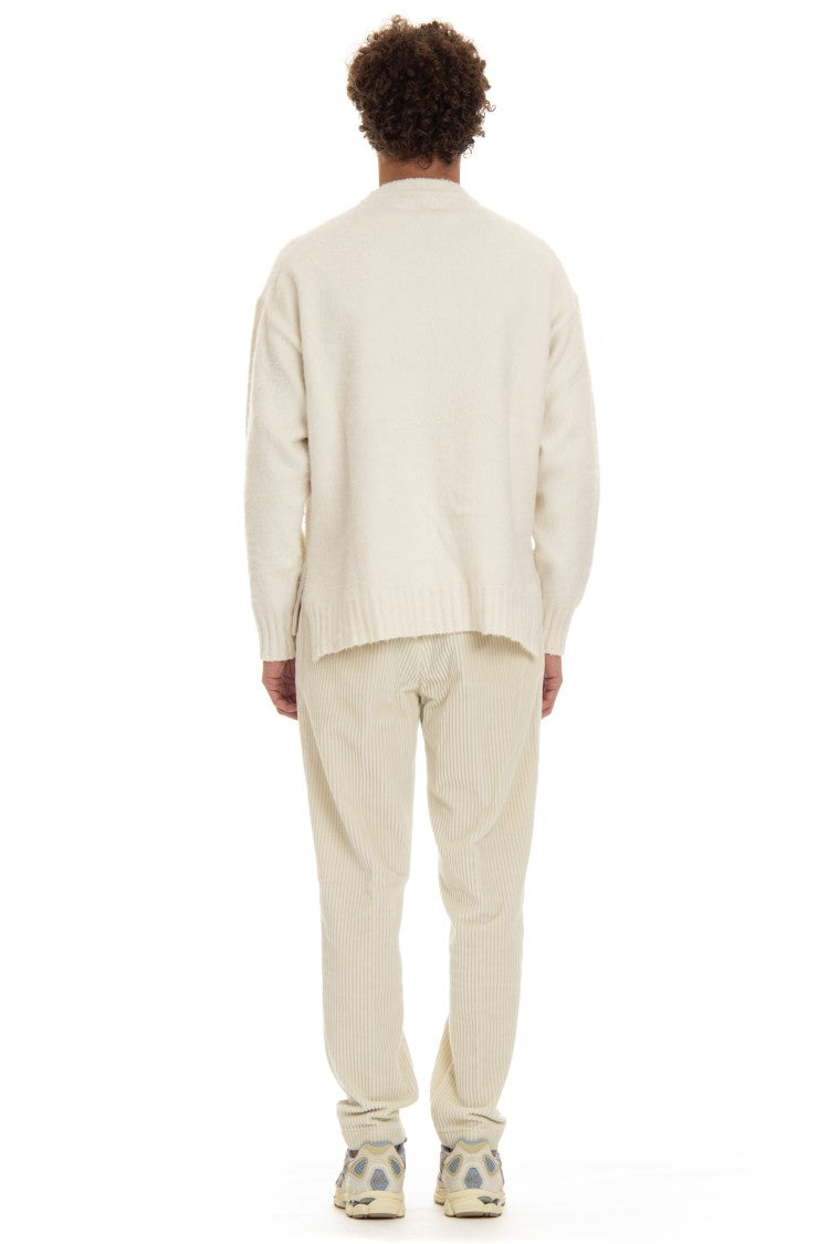 Roberto Collina Oversized Cotton Crewneck Sweater With Side Slits