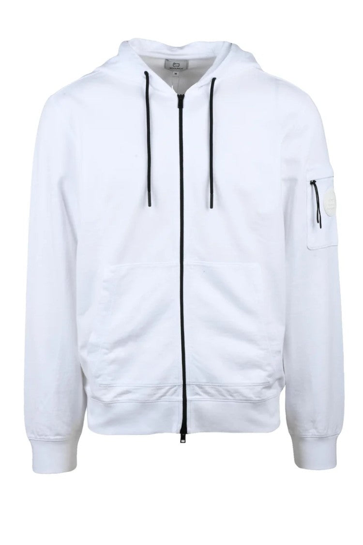 Woolrich Zip Hoodie Sweatshirt - White