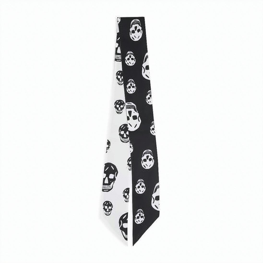 Alexander Mcqueen Black Skull Motif Silk Scarf