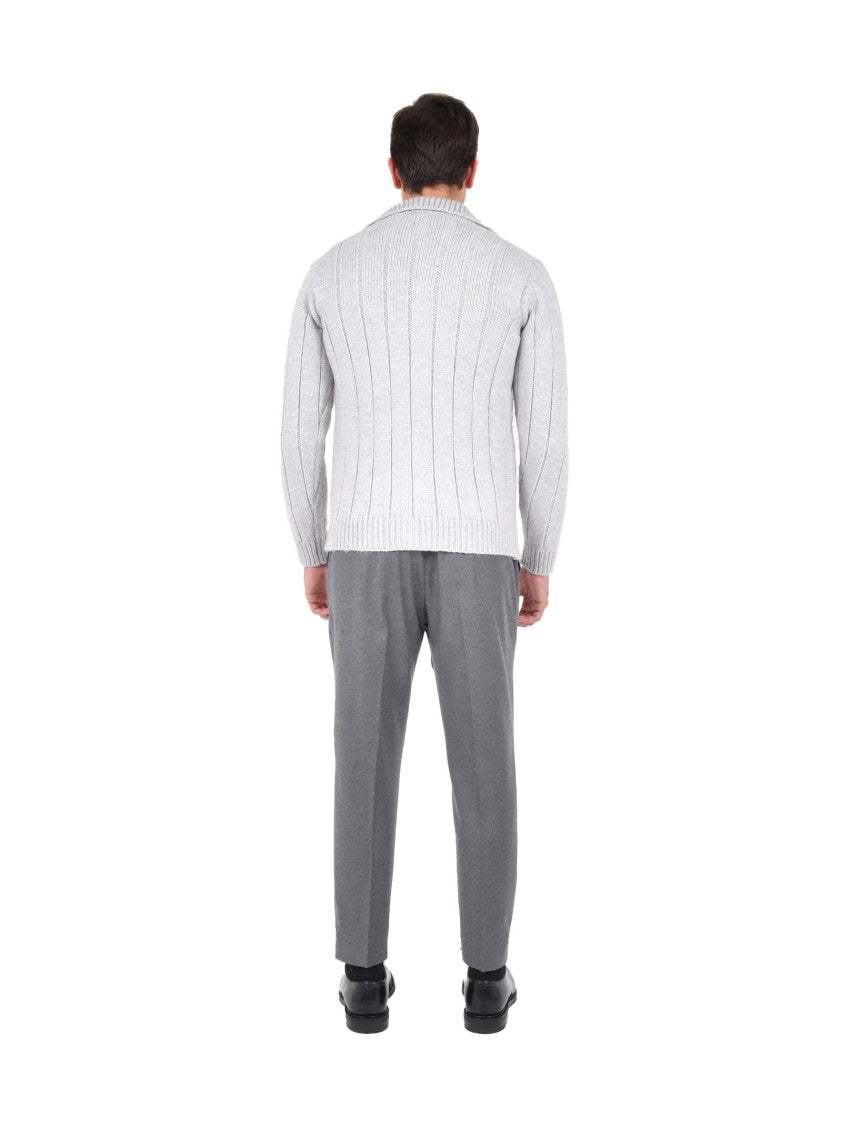 Franzese Collection Flat-Ribbed Knit Alpaca Blend Cardigan