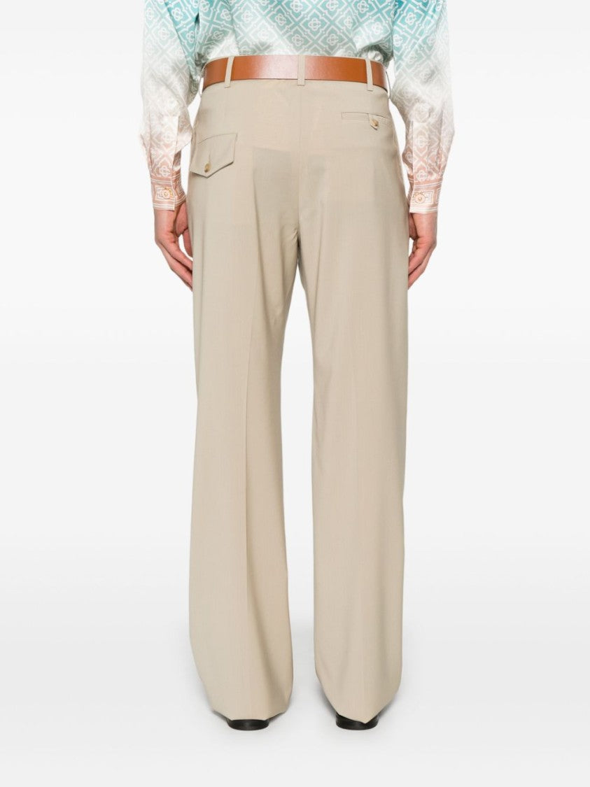 Moschino Light Beige Side Button Tailored Trousers