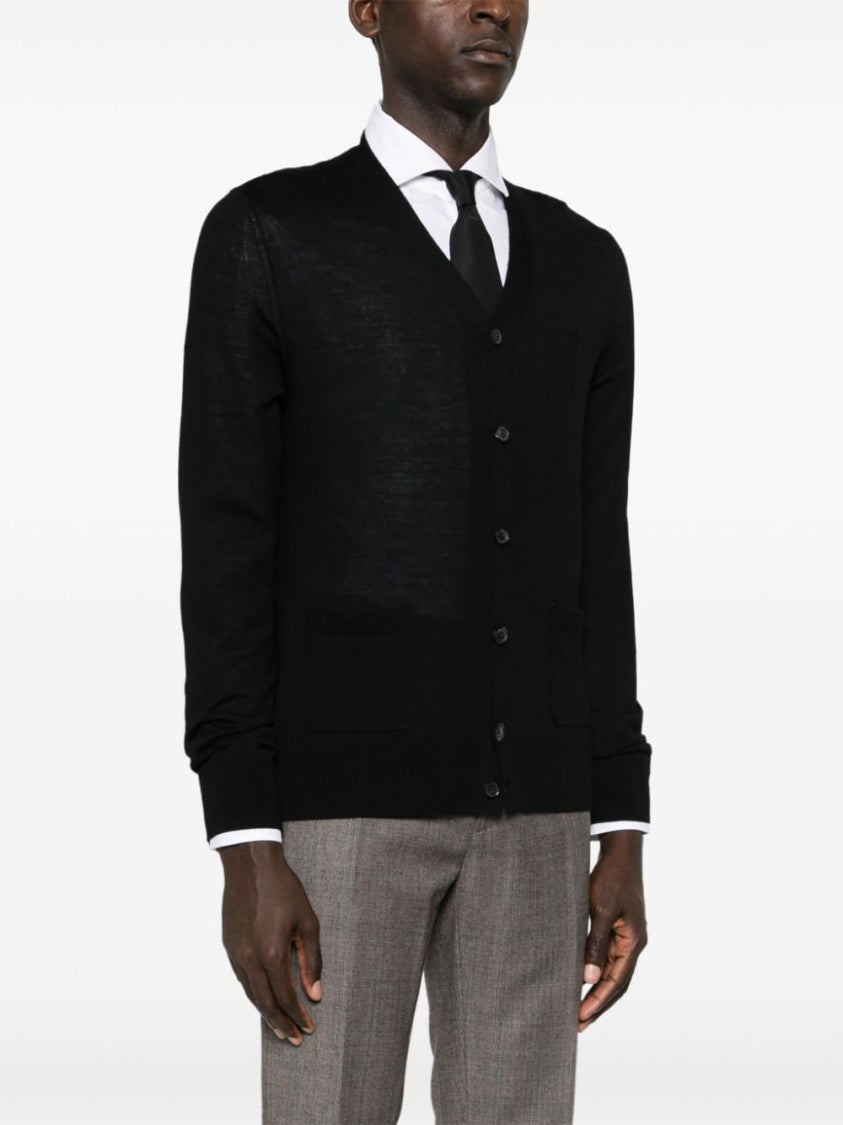 Dsquared2 V-Neck Cardigan With Button-Down Front And Front Pockets