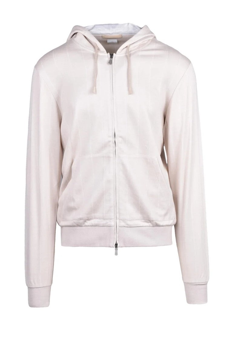 Eleventy Cotton Cashmere Silk Zip Sweatshirt - Beige