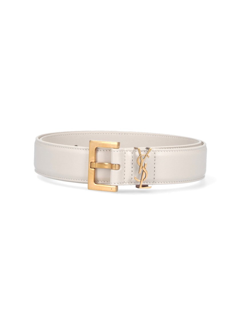 Saint Laurent Cassandre Belt – White