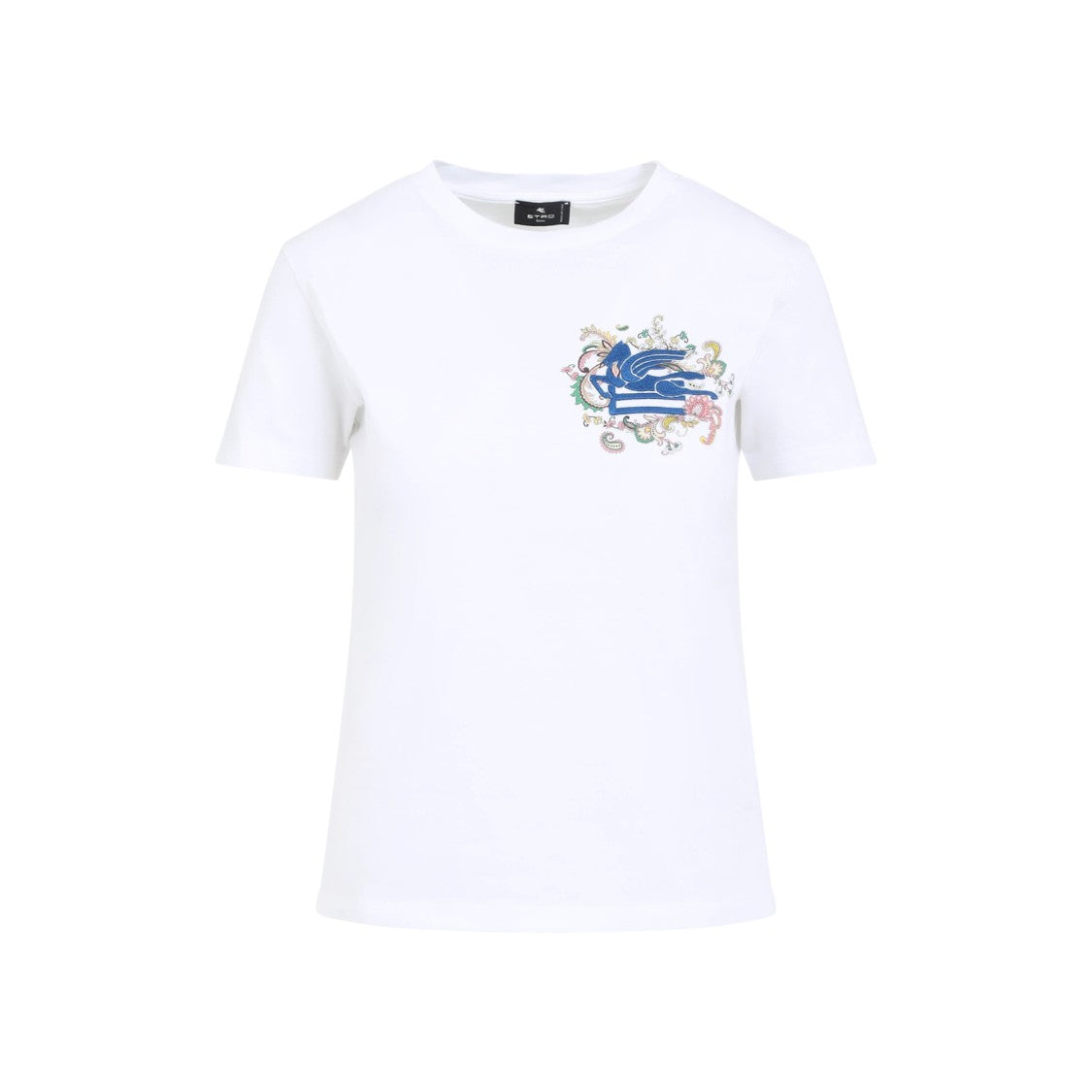 Etro Pegaso Logo White Cotton T-Shirt