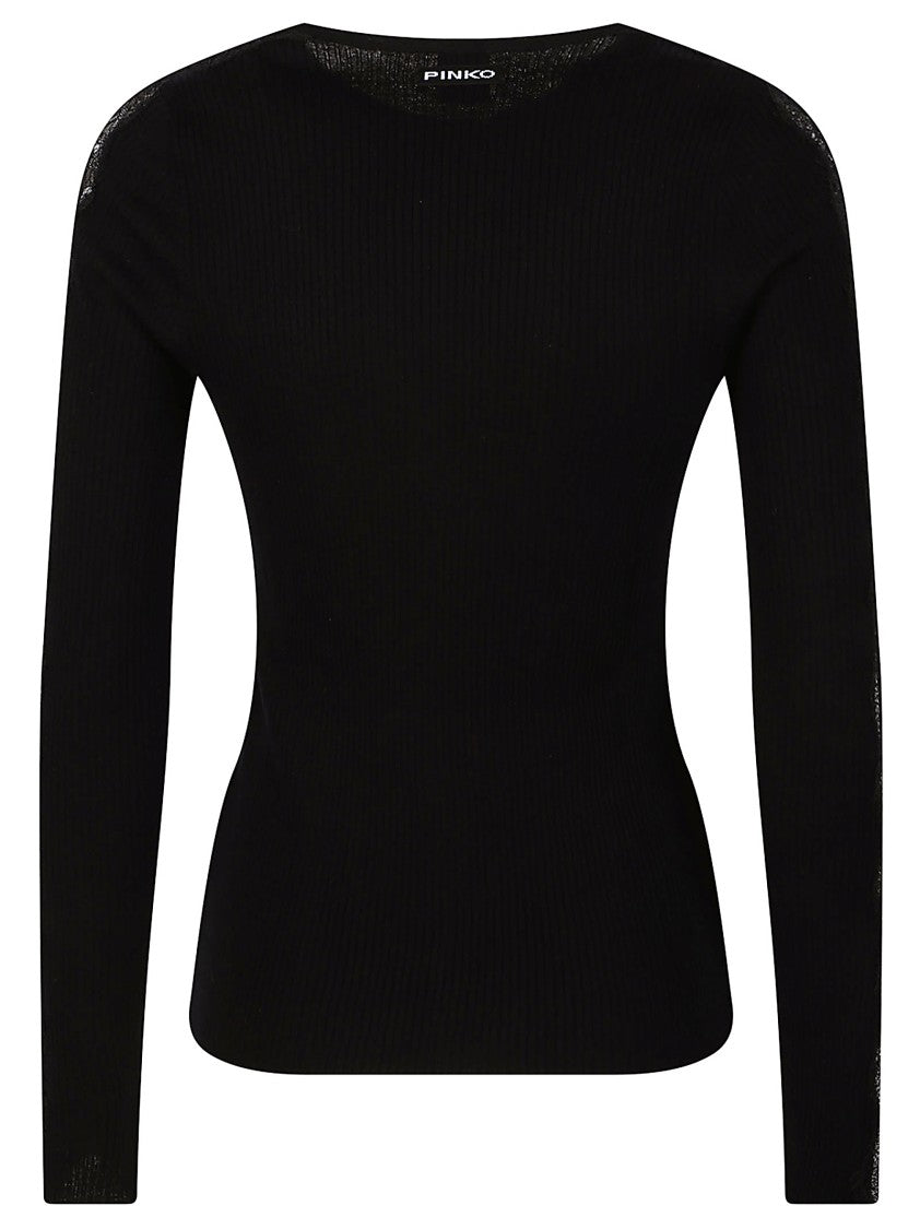 Pinko Copenaghen Fitted Lace Wool Sweater