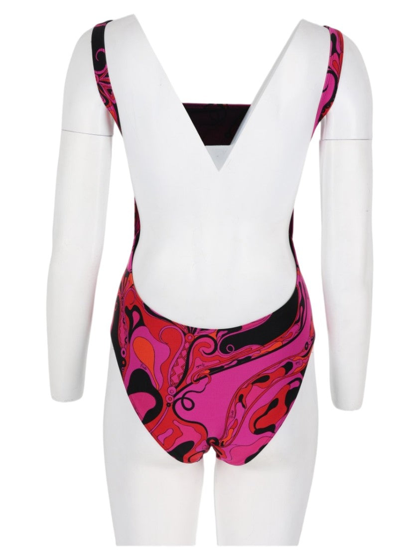 Pucci Fuchsia Abstract Pattern One-Piece Swimsuit