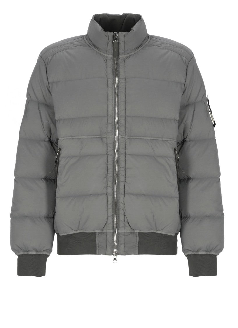 Stone Island Quilted Grey Stone Island Bomber Jacket