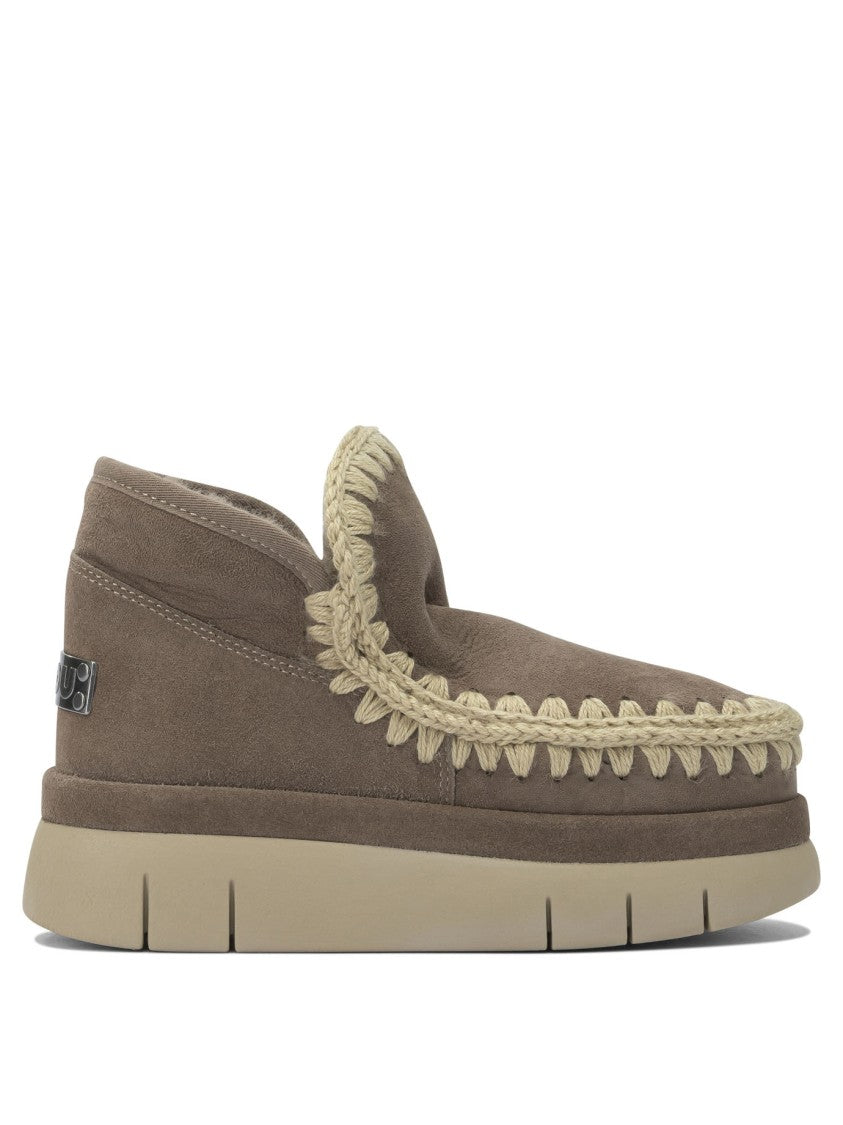 Mou Sheepskin-Rubber Ankle Boots