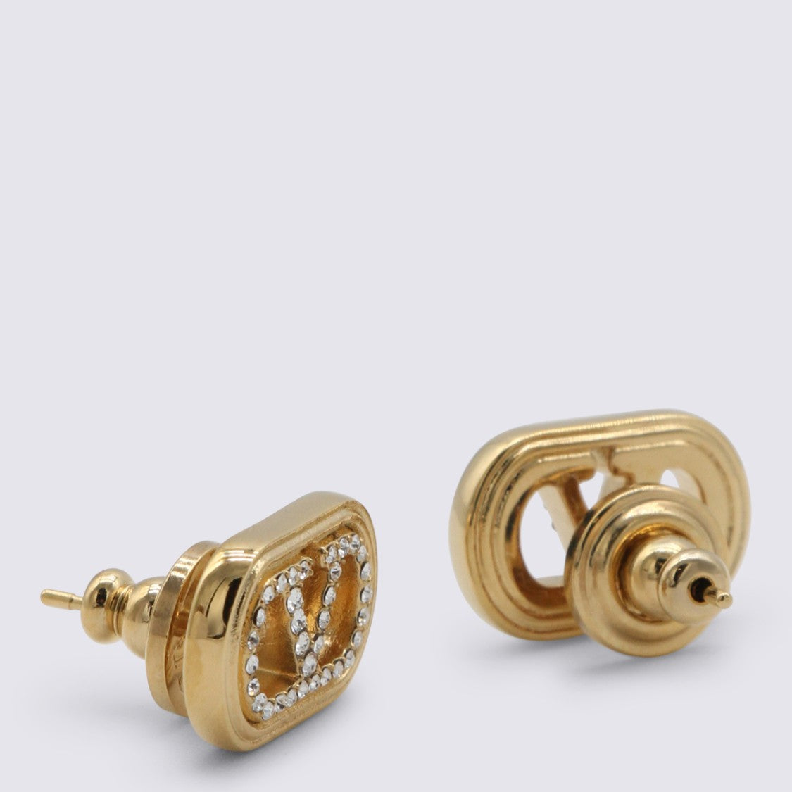 Valentino Garavani Logo Crystal Oval Earrings