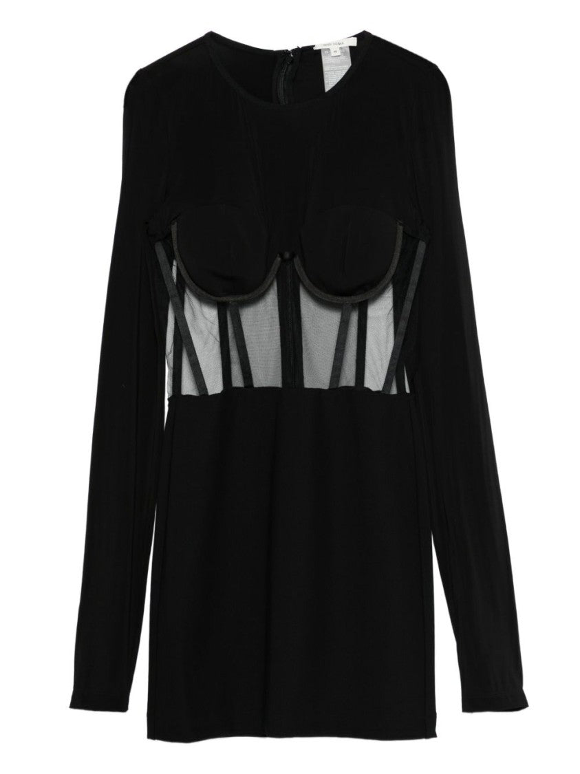 Nensi Dojaka Black Mini Dress With Corset Top