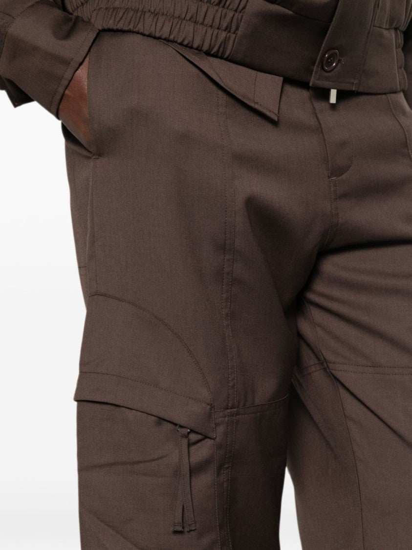 The Frankie Shop High-Waisted Metal Buckle Cargo Wide-Leg Pants
