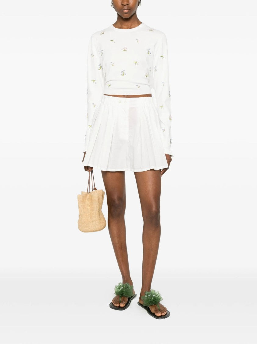 Jucca Structured Flared Pleated Mini Skirt