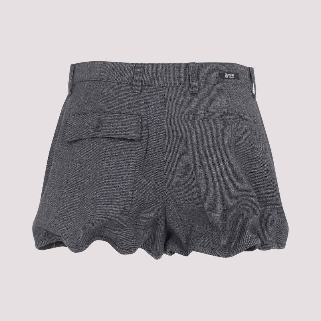 Prada Tailored Bermudas With Scalloped Hemline And Pleated Detailing