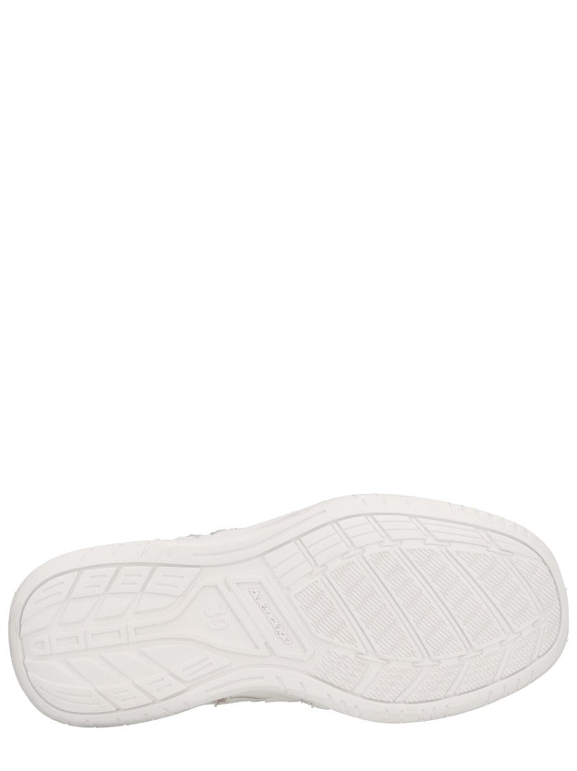 Balenciaga Hamptons Distressed Leather Sneakers