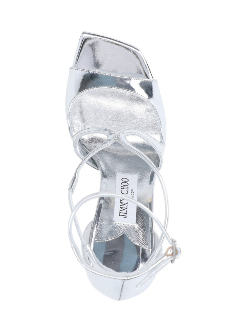 Jimmy Choo "Azia 95" Sandals – Silver