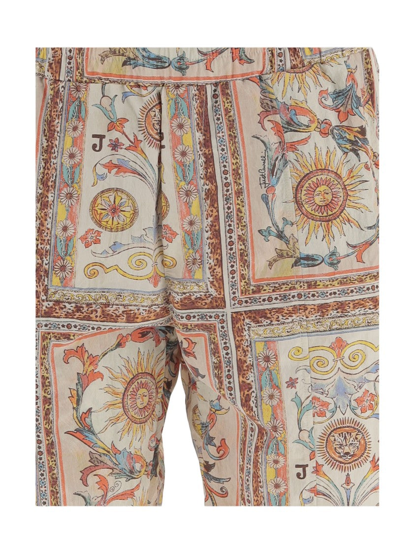 Just Cavalli Nylon Shorts With Ornamental Print