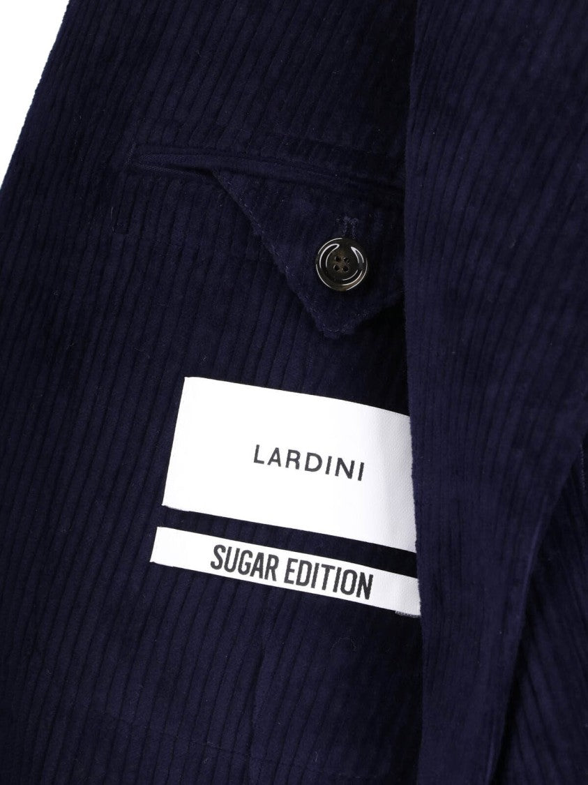 Lardini Dark Blue Corduroy Cotton Velvet Blazer