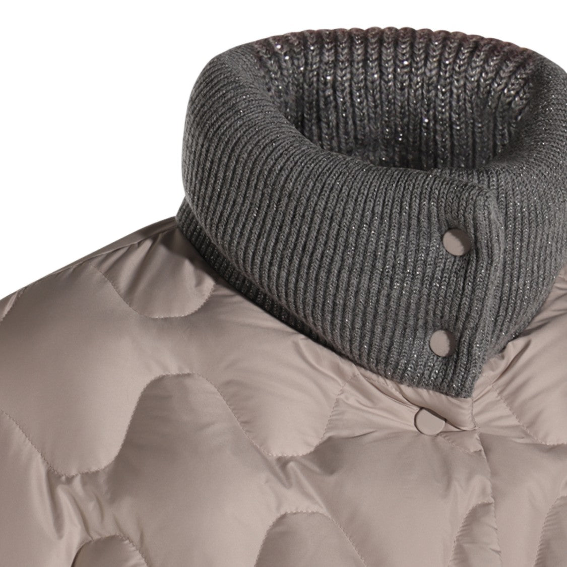 Fabiana Filippi Quilted Short Coat With Ribbed Knit Details