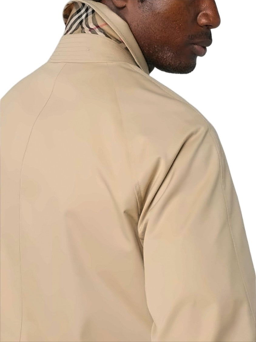 Burberry Classic Short Car Coat In Smooth Cotton Fabric
