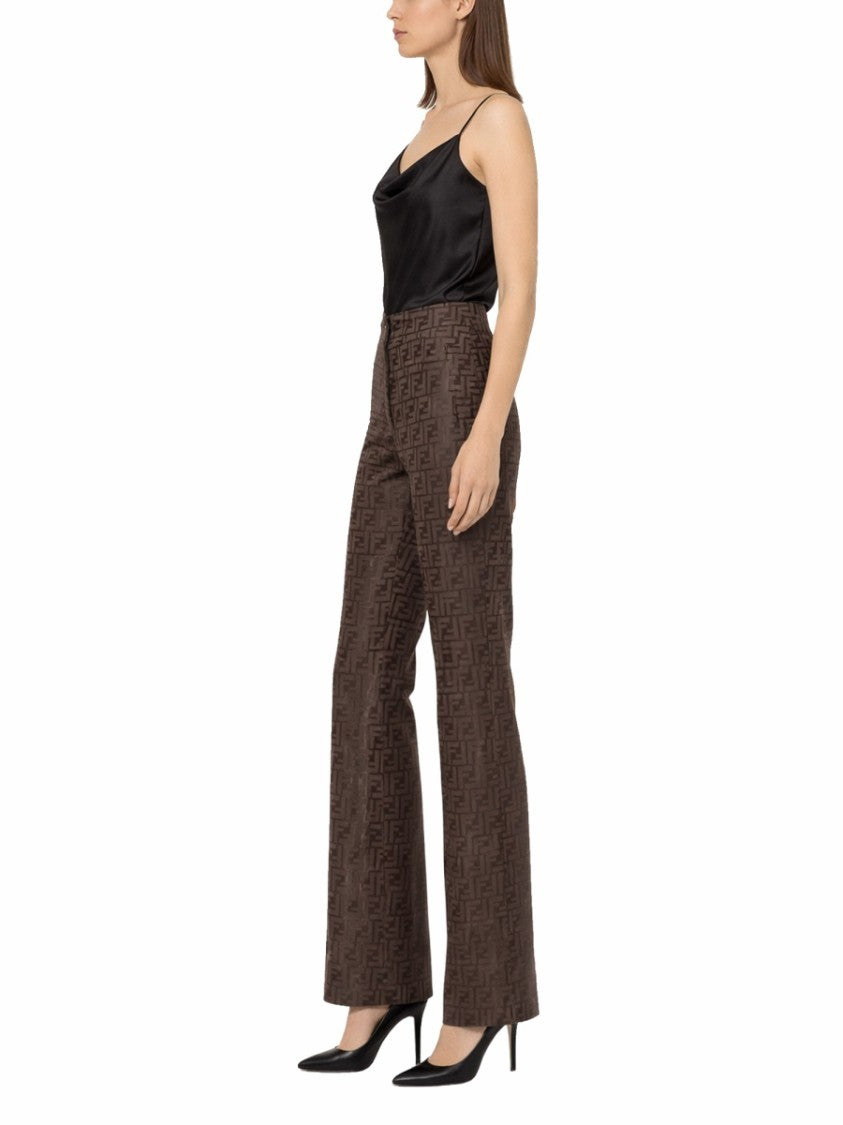 Fendi Geometric Cotton-Blend Flared Pants