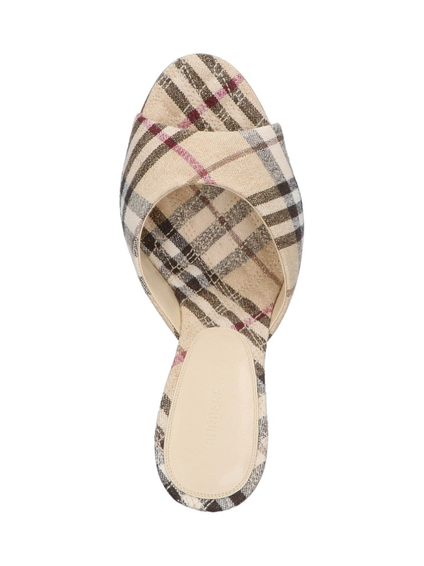 Burberry Check' Pumps Sandals – Beige