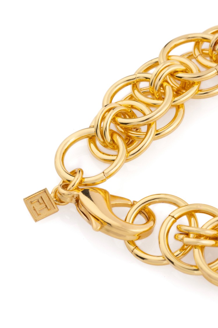 Federica Tosi Gold Bella Snap Hook 18K Gold Plated Bronze Metal Bracelet