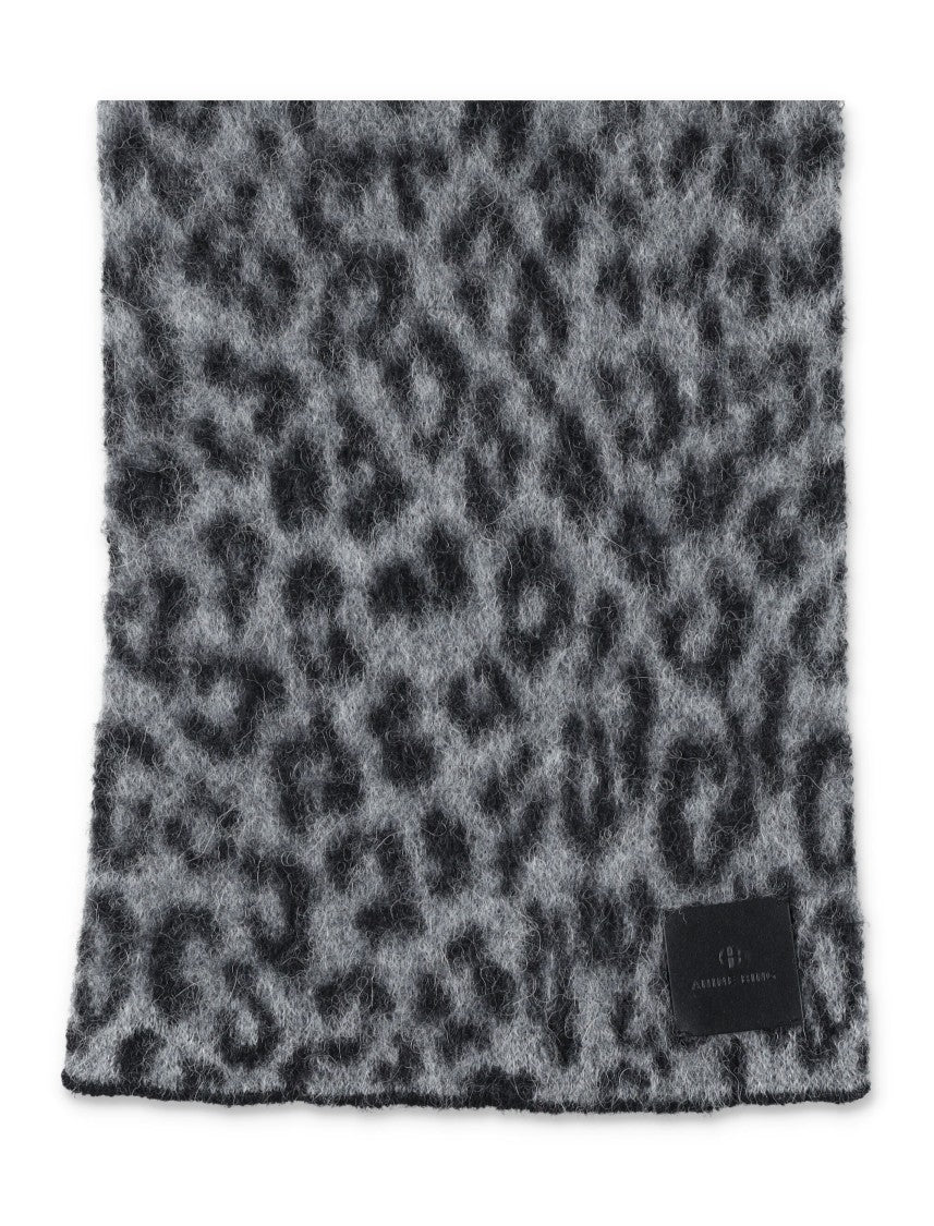 Anine Bing Hannah Grey Leopard Jacquard Scarf