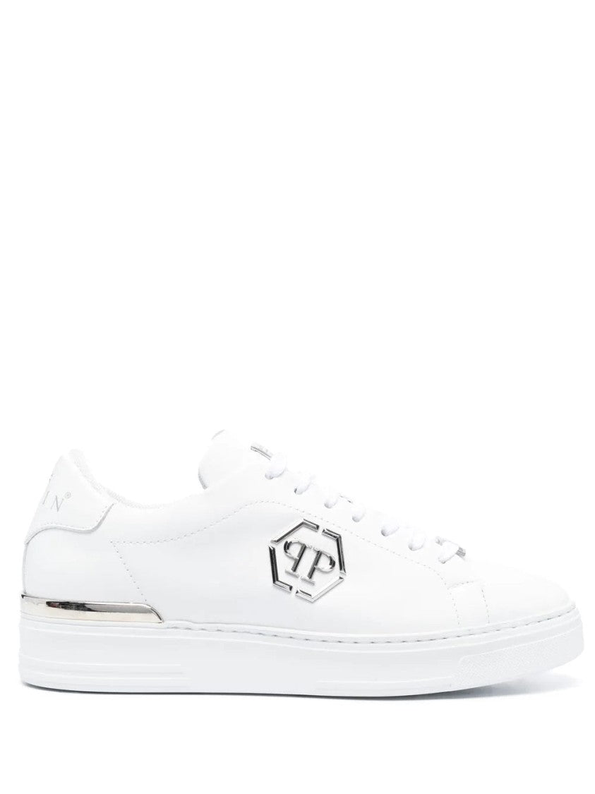 Philipp Plein Hexagon Leather Lo-Top Sneaker