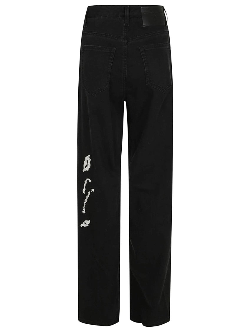 Ermanno Scervino Straight-Leg Jeans With Floral Knit Detail